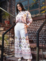 Printed Designer Co-Ord Set in Muslin Satin Fabric