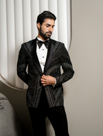Black Italian Fabric Hand Embroidered Full Work Tuxedos Suit