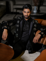 Black Italian Fabric Hand Embroidered Full Work Stylish Tuxedos Suit