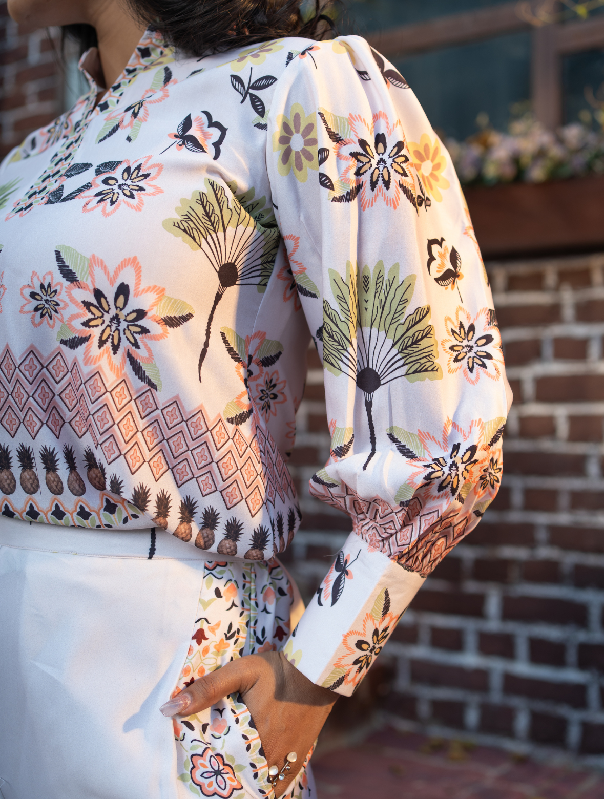 Printed Designer Co-Ord Set in Muslin Satin Fabric