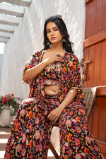 Digital Printed Hand Embroidered Indo Western Dress with Gharara