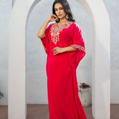 Pure Crepe Rani Kaftan with Pure Crepe Straight Pant