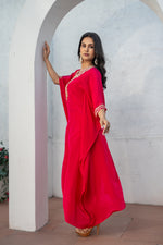 Pure Crepe Rani Kaftan with Pure Crepe Straight Pant