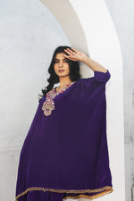 Purple Indo Western Hand Embroidered Work with Dhoti Pant Set