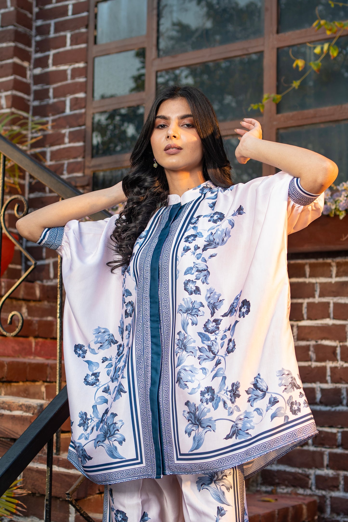 Floral Printed Designer Co-ord Set in Modal Satin Fabric