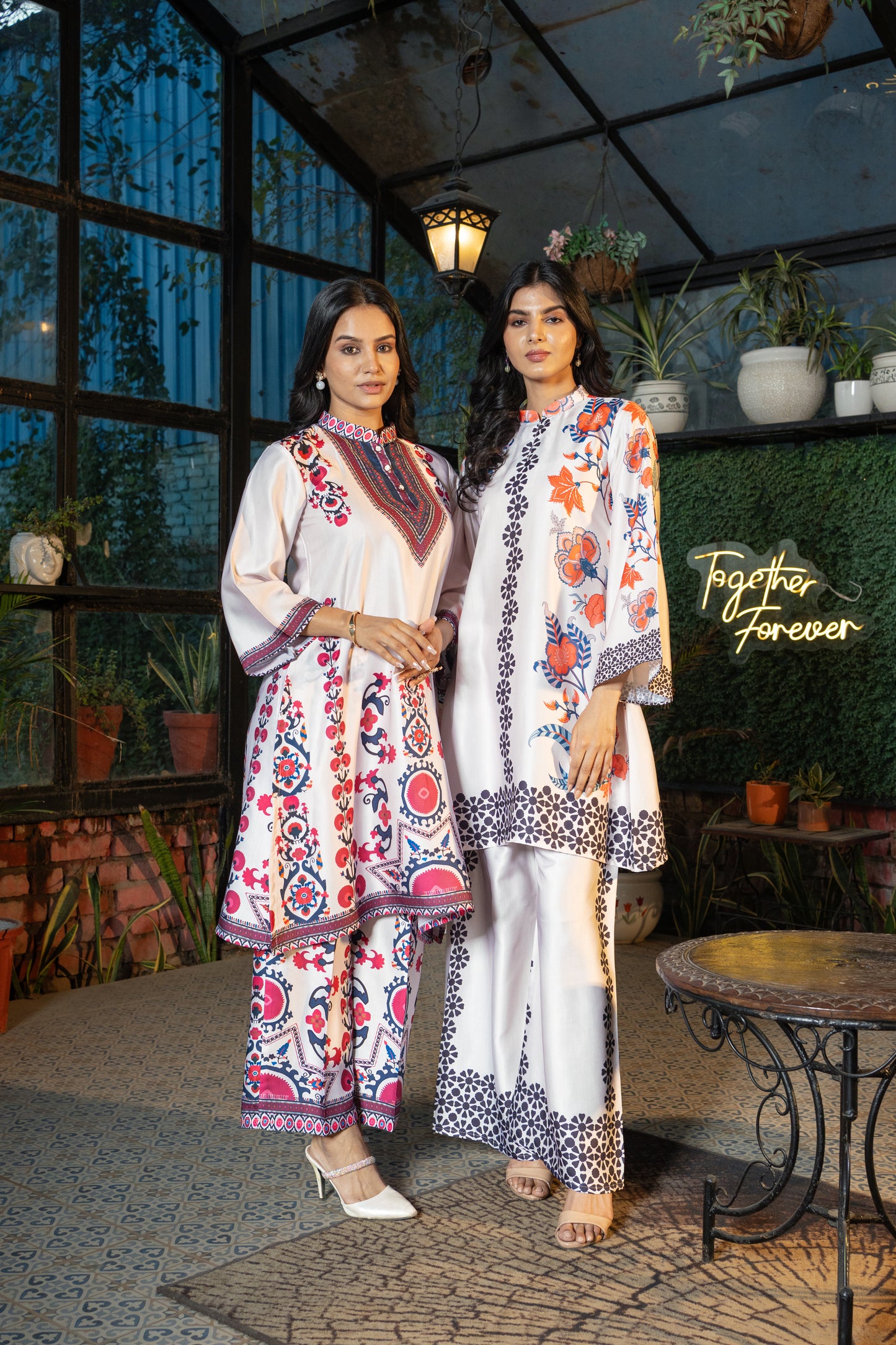 Pattern Printed Modal Satin Co-ord Set with Trouser