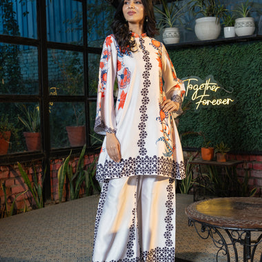 Floral Printed Stylish Co-ord Set in Modal Satin Fabric