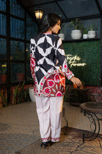 Black Printed Stylish Co-ord Set in Modal Satin Fabric