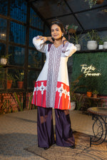 Digital Printed Modal Satin Co-ord Set with Purple Trouser