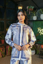 Printed Modal Satin Co-ord Set with Trouser
