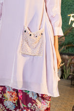 Lilac Pure Crepe Co-ord Set with Chinon Printed Tulip Salwar Set