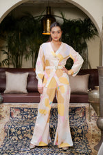 Printed Co-ord Set with a Chic Buckle and Trouser Set