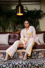 Printed Co-ord Set with a Chic Buckle and Trouser Set