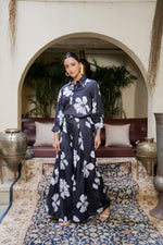 Black Floral Printed Muslin Satin Co-ord Set with Plazo Set