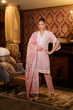 Chiffon Kurti Hand Embroidery Work with Printed Dupatta and Salwar