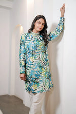 Printed Linen Cotton Co-ord Set with Silk Trouser Set