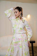Light Color Printed Muslin Satin Co-ord Set with Pated Plazo Set