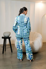 Pattern Printed Muslin Satin Co-ord Set with Trouser