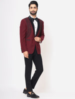 Cherry Red Hand Embroidered Italian Fabric Tuxedos Suit
