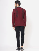 Cherry Red Hand Embroidered Italian Fabric Tuxedos Suit