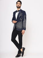 Navy Blue Hand Embroidered Italian Fabric Tuxedos suit
