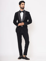 Black Hand Embroidered Italian Fabric Tuxedo Suit