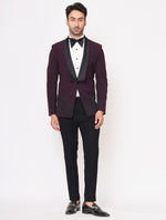 Wine hand embroidered Italian Tuxedos Suit