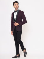 Wine hand embroidered Italian Tuxedos Suit