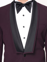 Wine hand embroidered Italian Tuxedos Suit