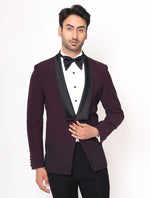 Wine hand embroidered Italian Tuxedos Suit