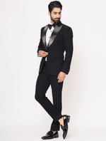 Black Hand Embroidered Italian Fabric Tuxedos Suit