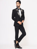Black Hand Embroidered Italian Fabric Tuxedos Suit