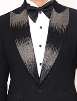 Black Hand Embroidered Italian Fabric Tuxedos Suit