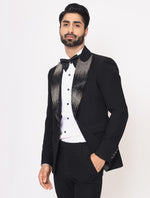 Black Hand Embroidered Italian Fabric Tuxedos Suit