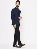 Navy Blue Hand Embroidered Italian Fabric Band Gala