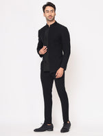 Black Hand Embroidered Italian Fabric Band Gala