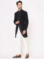 Black Resham Work Embroidered Italian Indo Western Set