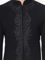 Black Resham Work Embroidered Italian Indo Western Set
