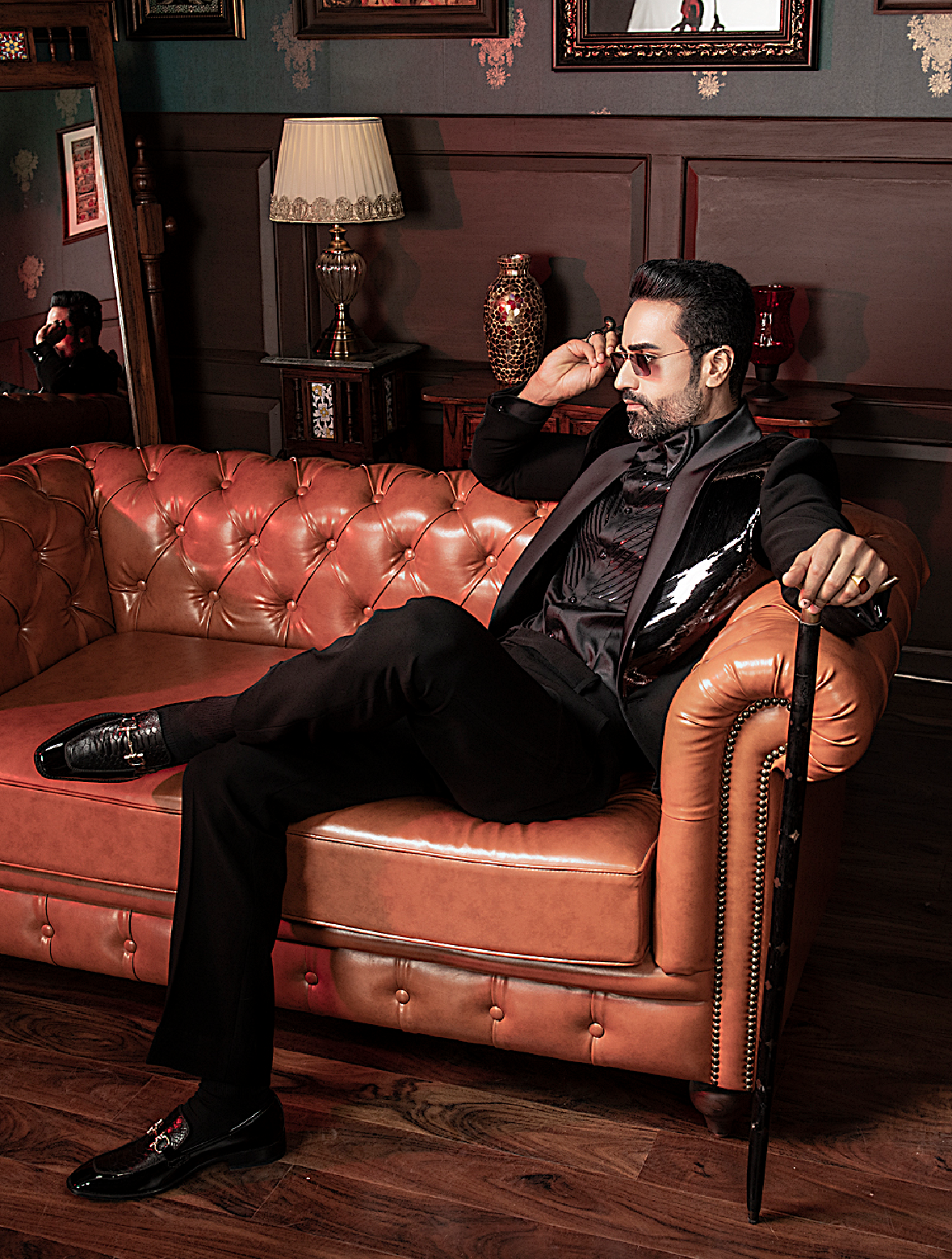 Black Italian Hand Embroidered Tape Work Tuxedos Suit