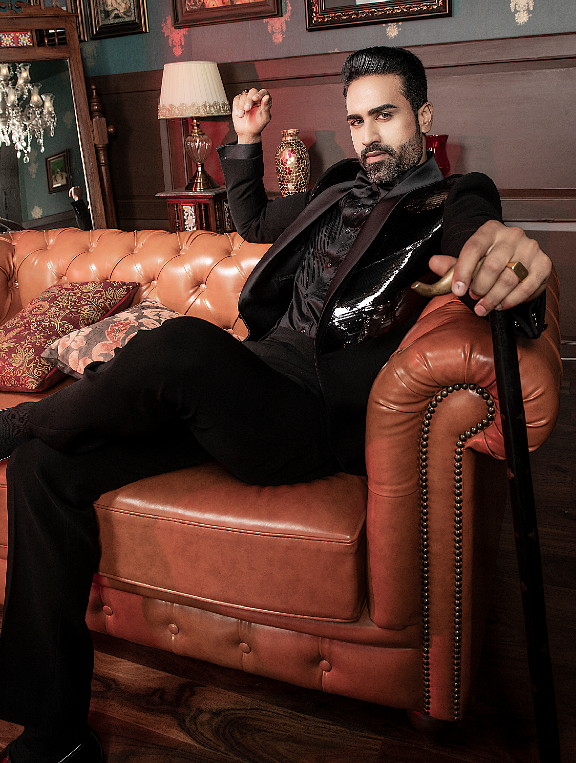 Black Italian Hand Embroidered Tape Work Tuxedos Suit