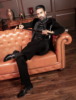 Black Italian Hand Embroidered Tape Work Tuxedos Suit
