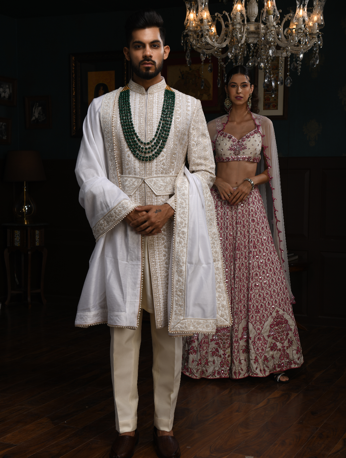 Ivory Pure Raw Silk Kiran Dori Work Designer Sherwani Set
