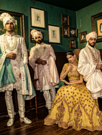 Light Pink Pure Raw Silk Hand Embroidered Kamarband Style Sherwani Set